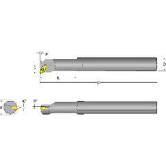 S08K-SDUCR-2 Right Hand 1/2 Shank Indexable Boring Bar - Apex Tool & Supply