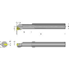 S08M-STUCR-2 Right Hand 1/2 Shank Indexable Boring Bar - Apex Tool & Supply