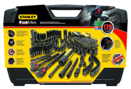 STANLEY® FATMAX® 1/4", 3/8" & 1/2" Drive 179 Piece Matte Black Chrome Mechanic's Tool Set - Apex Tool & Supply