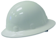 White Hard Hat with Brim - 8 Pt Ratchet - Apex Tool & Supply