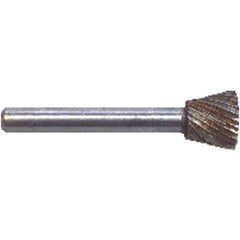 1/2 × 1/2 × 1/4″ SH Inverted Cone Shape - HSS - Burr - Apex Tool & Supply
