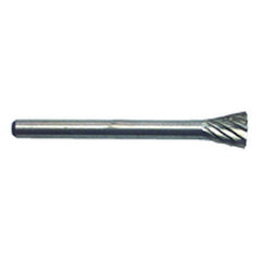 1/4 × 1/4 × 1/8″ SH Inverted Cone Shape - HSS - Burr - Apex Tool & Supply