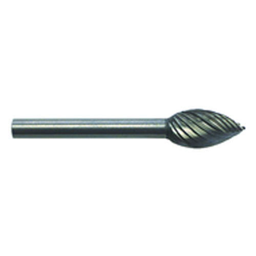 1/4 × 1/2 × 1/8″ SH Pointed Oval Shape - HSS - Burr - Apex Tool & Supply