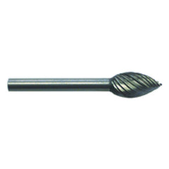 1/4 × 1/2 × 1/8″ SH Pointed Oval Shape - HSS - Burr - Apex Tool & Supply