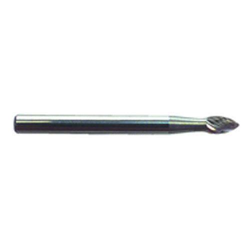 R11 1/8 × 3/16 × 1/8″ SH - Sgl Cut Flame - CBD - Burr - Apex Tool & Supply