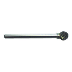 R18 1/4 × 1/4 × 1/8″ SH - Sgl Cut Ball End - CBD - Burr - Apex Tool & Supply