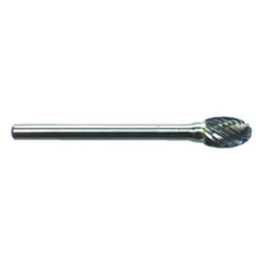 R19 1/4 × 3/8 × 1/8″ SH - Sgl Cut Oval Shape - CBD - Burr - Apex Tool & Supply