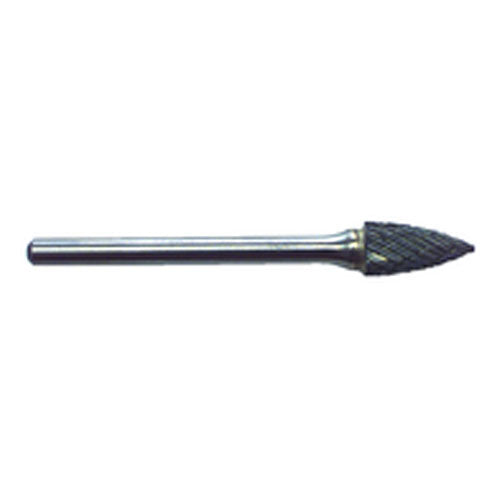 R21 1/4 × 1/2 × 1/8″ SH - Sgl Cut Tapered Pt End - CBD - Burr - Apex Tool & Supply