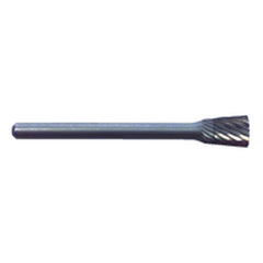 R23 1/4 × 1/4 × 1/8″ SH - Sgl Cut Invert Cone - CBD - Burr - Apex Tool & Supply