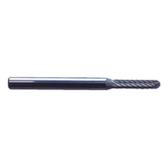 R4 3/32 × 1/2 × 1/8″ SH - Sgl Cut Cyl-Radius - CBD - Burr - Apex Tool & Supply