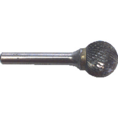 SD3 3/8 × 5/16 × 1/4″ SH Dbl Cut Ball End - CBD - Burr - Apex Tool & Supply