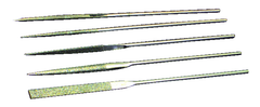 5 Pc. 2-3/4" Diamond Length - 5-1/2" OAL - 100 Grit - Diamond Needle File Set - Apex Tool & Supply