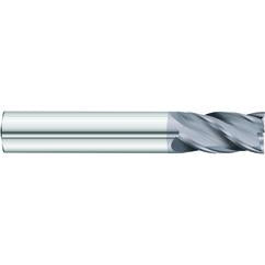 1/4 x 1/4 x 3/8 x 2 OAL .060 C/R 4 Flute Carbide End Mill - Round Shank-AlCrN Coated - Apex Tool & Supply