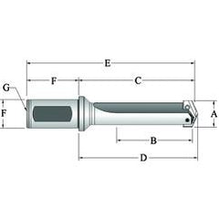 290Z0S-20FM Flanged T-A® Spade Blade Holder - Straight Flute- Series Z - Apex Tool & Supply
