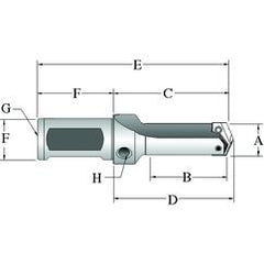 21015S-25FM Flanged T-A® Spade Blade Holder - Straight Flute- Series 1.5 - Apex Tool & Supply