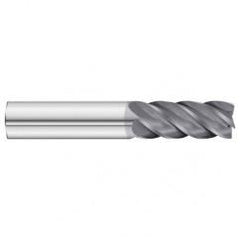 1/2 x 1/2 x 1-1/4 x 3 OAL .030 C/R 5 Flute Carbide End Mill - Round Shank-AlCrN Coated - Apex Tool & Supply