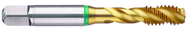 M14x2.0 6H 3-Flute Cobalt Green Ring Semi-Bottoming 40 degree Spiral Flute Tap-TiN - Apex Tool & Supply