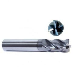 5/16" Dia. - 1-1/8" LOC - 3" OAL - .020 Radius 4 FL Carbide S/E HP End Mill-Uncoated - Apex Tool & Supply