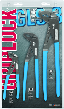 Channellock Griplock Plier Set -- #GLS3; 3 Pieces; Includes: 6"; 10" & 12" - Apex Tool & Supply