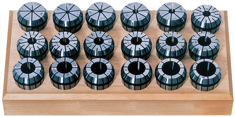 10 Pc. Collet Set - .5mm- 10mm ER16 Style - Round Opening - Apex Tool & Supply