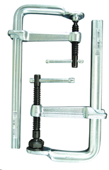 Economy L Clamp - 6" Capacity - 4-3/4" Throat Depth - Standard Pad - Profiled Rail, Spatter resistant spindle - Apex Tool & Supply