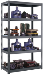 96 x 36 x 84'' - 5-Shelf Boltless Reinforced Shelving Unit (Gray) - Apex Tool & Supply