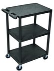 Utility Cart Plus 3 Flat Shelves - 24" x 18" x 42" - Apex Tool & Supply