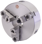 25" 3 Jaw Self Centering Scroll Chuck; Flatback; Steel Body; Top Reversible Jaw - Apex Tool & Supply