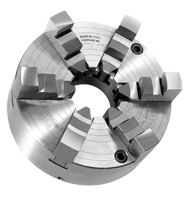 Ajust-Tru+ Universal Chuck - 4" Plain Mount; 6-Jaw; Solid Jaw - Apex Tool & Supply