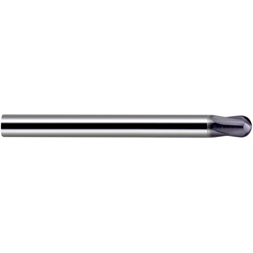 1/16″ Dia. × 1/8″ Shank × 1/8″ DOC × 3 OAL, Carbide nACo, 2 Flute, Ballnose End Mill - Exact Industrial Supply