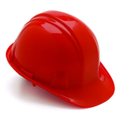 4 Point Ratchet Hard Hat, Red - Apex Tool & Supply