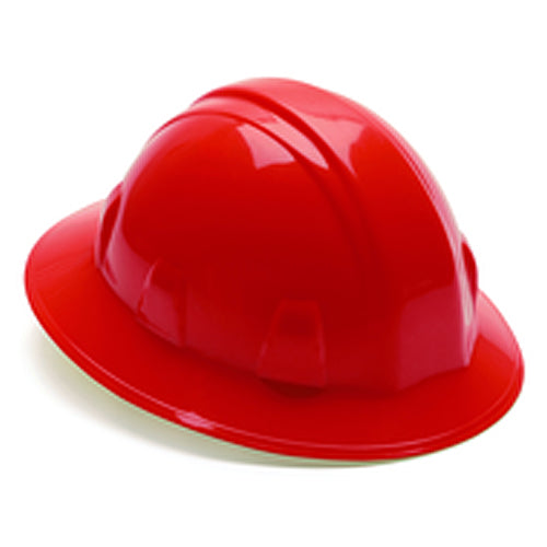 Hard Hat - Red Full Brim 4 Point Ratchet Style - Apex Tool & Supply