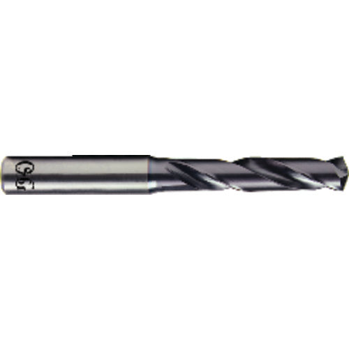 6.1 mm Dia. × 8 mm Shank × 34 mm Flute Length × 79 mm OAL, 3xD, TiAlN, 2xD Flute, Coolant Thru, H6 Solid Carbide Drill - Exact Industrial Supply