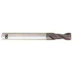 12mm Dia. x 110mm Overall Length 2-Flute 0.5mm C/R Solid Carbide SE End Mill-Round Shank-Center Cutting-TiALN - Apex Tool & Supply