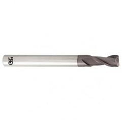 1/4 Dia. x 2-1/2 Overall Length 2-Flute .030 C/R Solid Carbide SE End Mill-Round Shank-Center Cutting-TiALN - Apex Tool & Supply