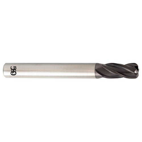‎1″ Dia. × 1″ Shank × 1-1/2″ DOC × 4″ OAL, Carbide, TiAlN, 4 Flute, Corner Radius, Solid End Mill - Apex Tool & Supply