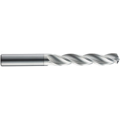 #29 Dia. × 0.2362″ Shank × 28 mm Flute Length × 66 mm OAL, 5xD, 124°, TB, 3 Flute, External, Round Solid Carbide Drill - Apex Tool & Supply