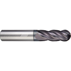 ‎4 Flute - Ball - 6.000 mm Cutter DIA × 6.000 mm Shank DIA × 3.000 mm Radius × 18.000 mm LOC × 63.000 mm OAL  - APLUS Coated