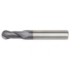 1/4x1/4x3/4x2-1/2 Ball Nose 2FL Carbide End Mill-Round Shank-TiAlN - Apex Tool & Supply