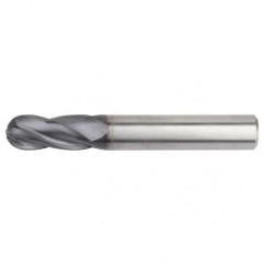 3/8x3/8x1x4 Ball Nose 4FL Carbide End Mill-Round Shank-TiAlN - Apex Tool & Supply