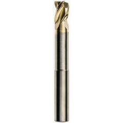 3/16 x 3/16 x 1/4 x 3 w/1 Reach .015 Radius 3 Flute Carbide M223N Streaker End Mill-ZrN - Apex Tool & Supply