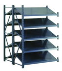 50 x 48 x 78" - Welded Frame Double Inverted Tilt Shelving Add-On Unit (Gray) - Apex Tool & Supply