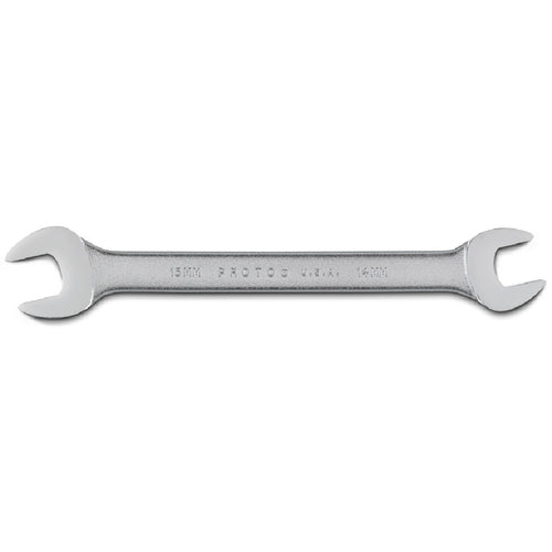 Proto Satin Open-End Wrench - 14 mm × 15 mm - Apex Tool & Supply
