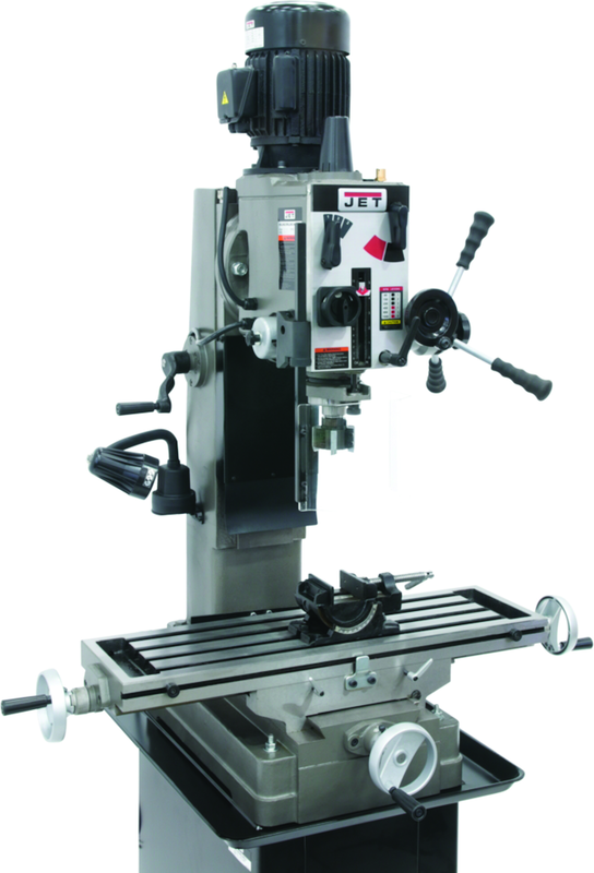 JMD-45GH Geared Head Square Column Mill Drill with Newall DP700 2-Axis DRO & X-Powerfeed - Apex Tool & Supply