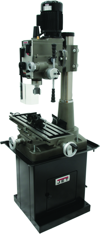 JMD-45GHPF Geared Head Square Column Mill Drill with Power Downfeed with DP500 2-Axis DRO - Apex Tool & Supply