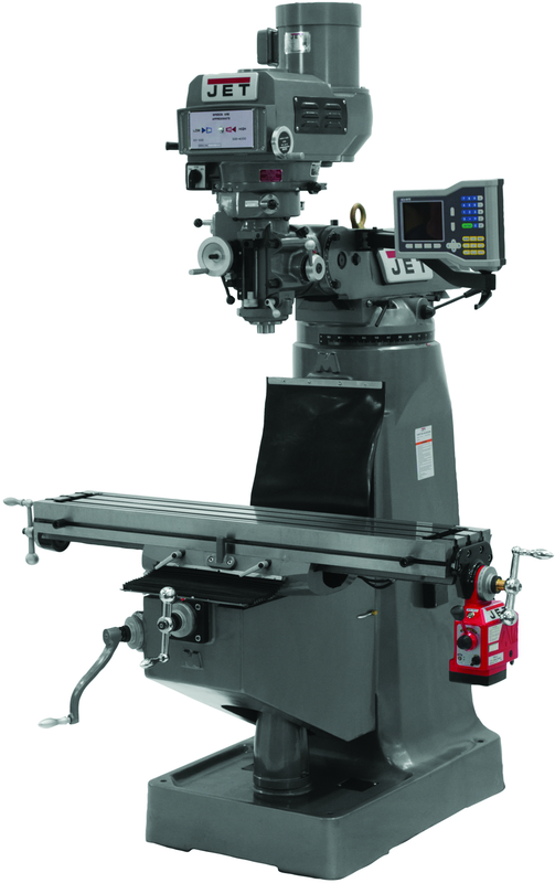 JTM-4VS Mill With ACU-RITE VUE DRO With X-Axis Powerfeed and 6" Riser Block - Apex Tool & Supply