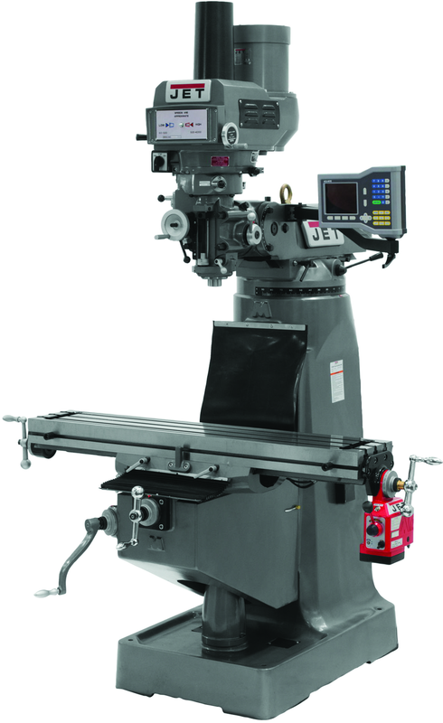 JTM-4VS Mill With 3-Axis ACU-RITE VUE DRO (Knee) With X, Y and Z-Axis Powerfeeds - Apex Tool & Supply