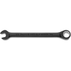 Proto Black Chrome Combination Non-Reversible Ratcheting Wrench 7/16″ - Spline - Apex Tool & Supply