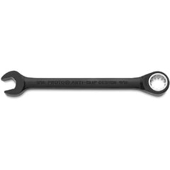 Proto Black Chrome Combination Non-Reversible Ratcheting Wrench 9/16″ - Spline - Apex Tool & Supply
