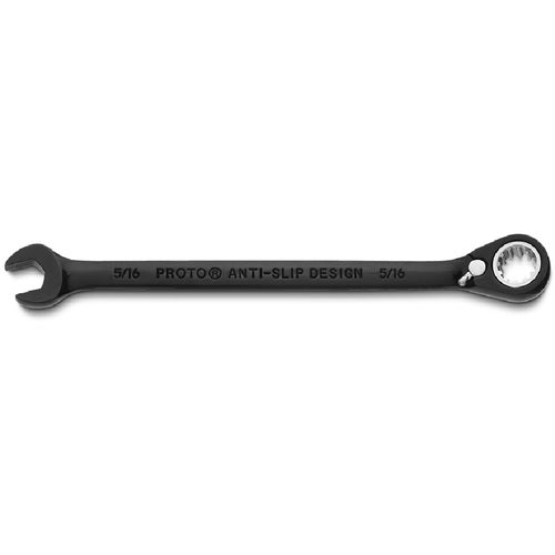 Proto Black Chrome Combination Reversible Ratcheting Wrench 5/16″ - Spline - Apex Tool & Supply